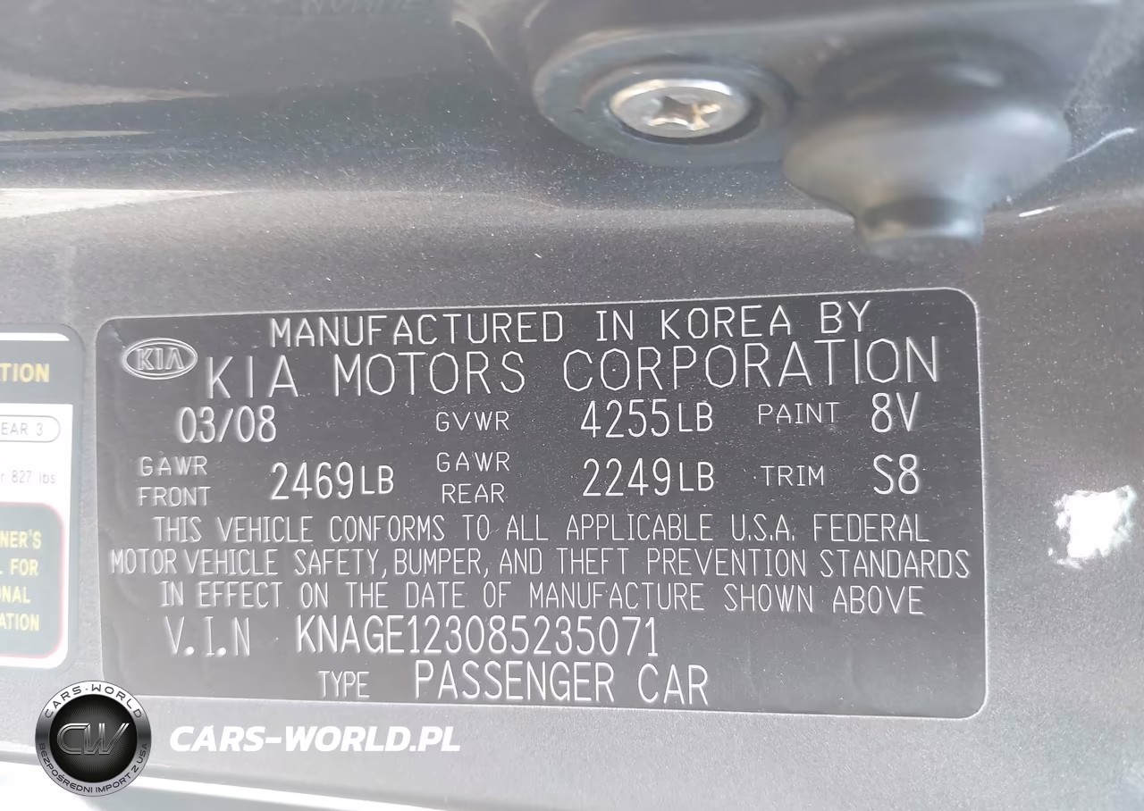 2008 Kia Optima Lx VIN:KNAGE123085235071 - 9