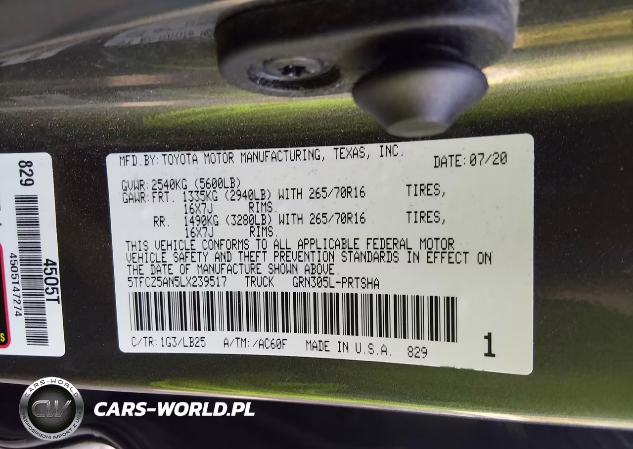 2020 Toyota Tacoma Trd Pro VIN:5TFCZ5AN5LX239517 - 9