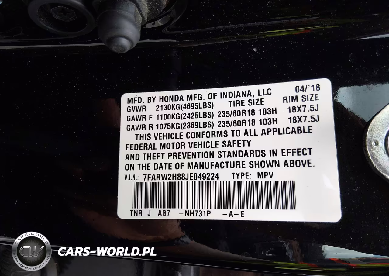 2018 Honda Cr-V Ex-L-Ex-L Navi VIN:7FARW2H88JE049224 - 9