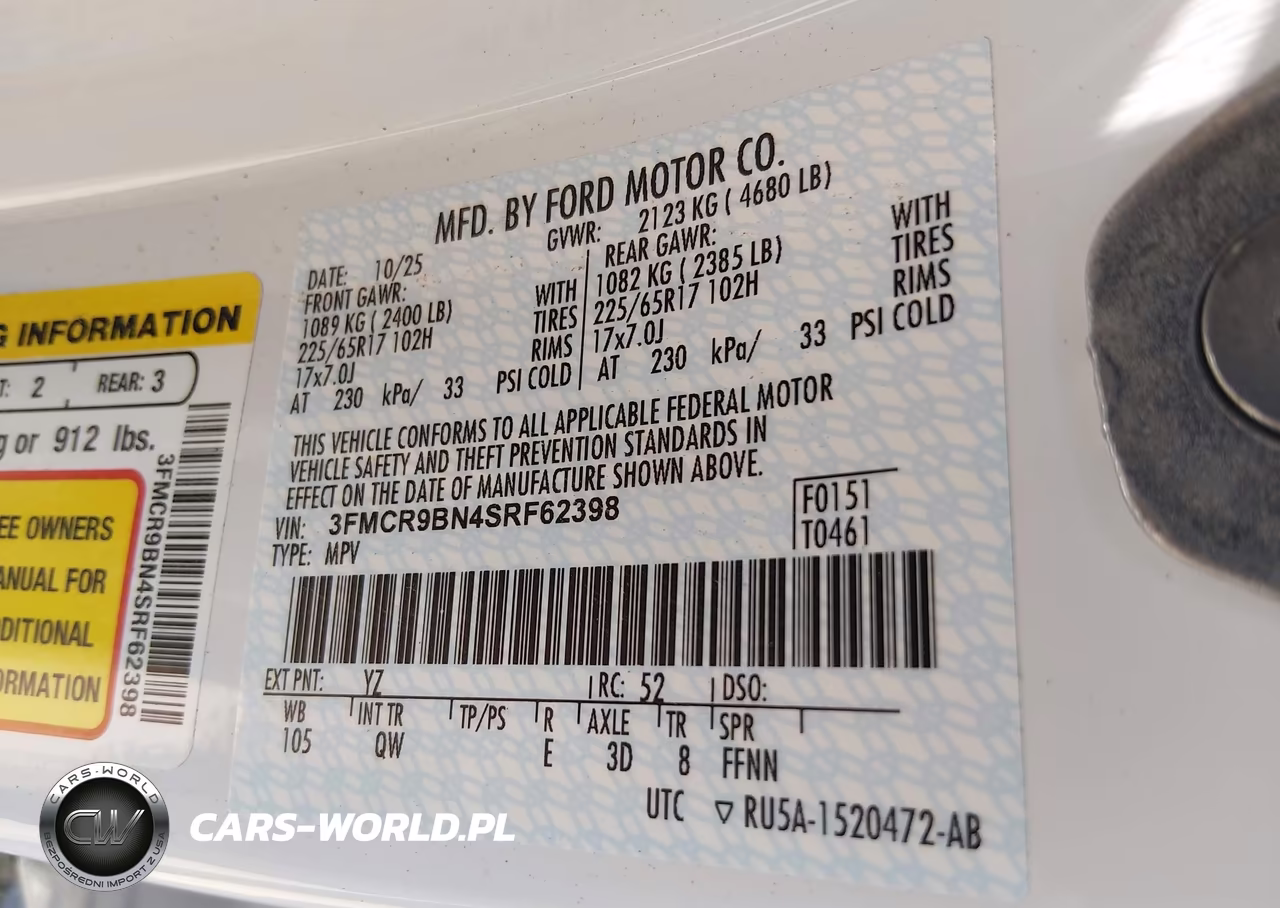 2025 Ford Bronco Sport Big Bend VIN:3FMCR9BN4SRF62398 - 9