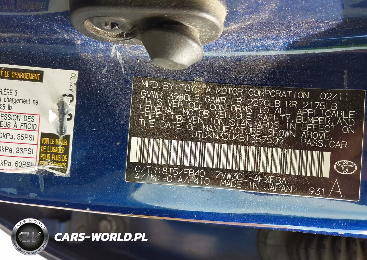 2011 TOYOTA PRIUS VIN:JTDKN3DU4B1357509 - 9