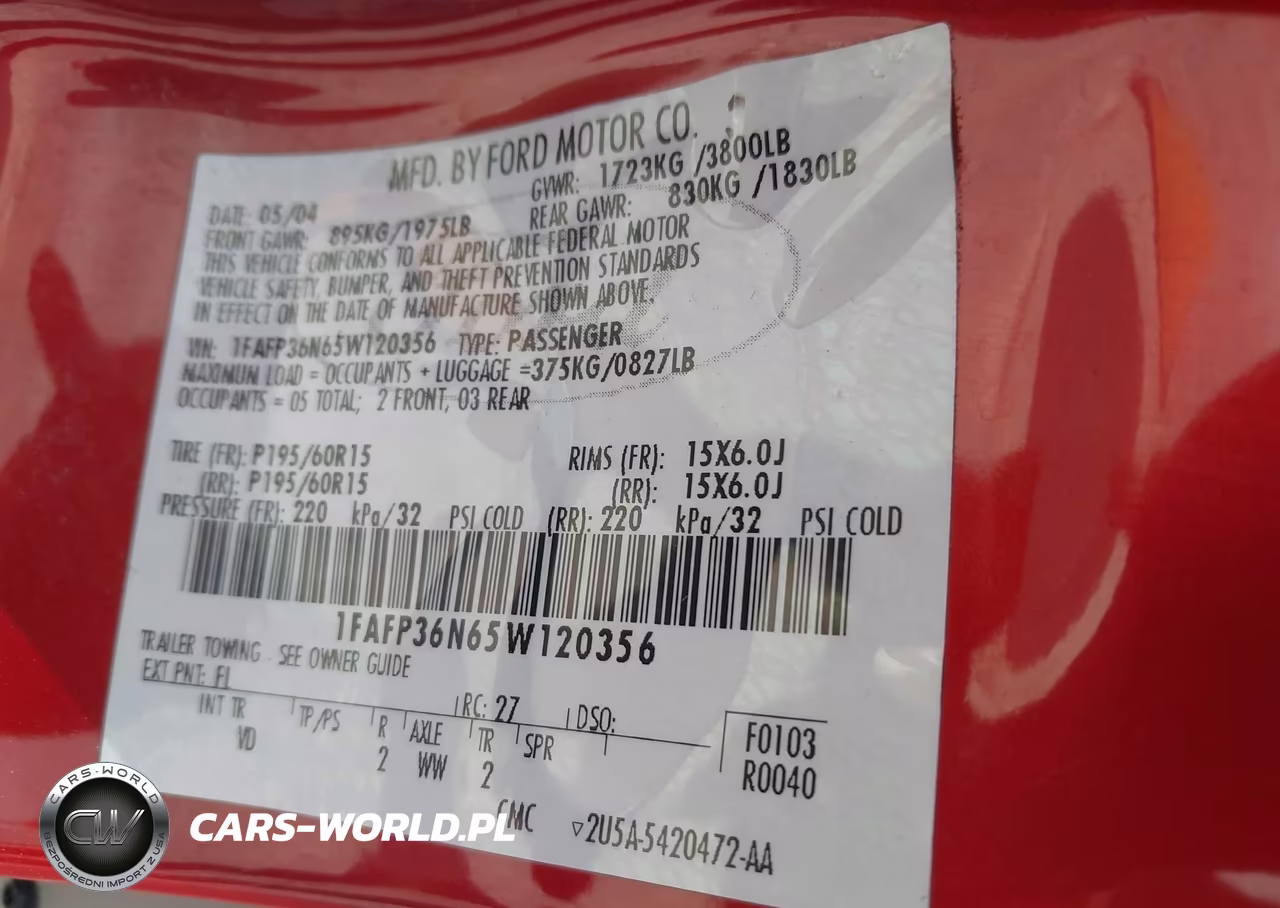 2005 Ford Focus Zxw VIN:1FAFP36N65W120356 - 9