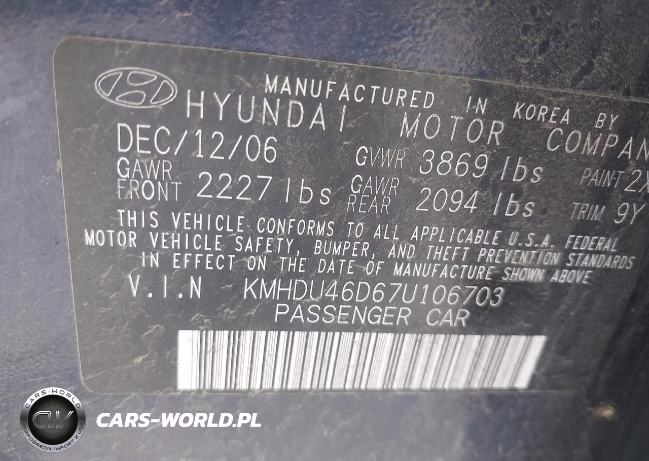 2007 Hyundai Elantra Gls-Ltd-Se VIN:KMHDU46D67U106703 - 8