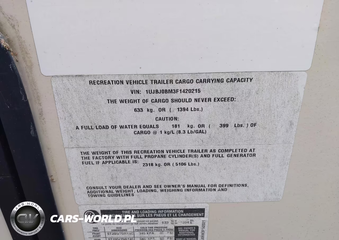 2015 Jayco Other VIN:1UJBJ0BM3F1420215 - 9