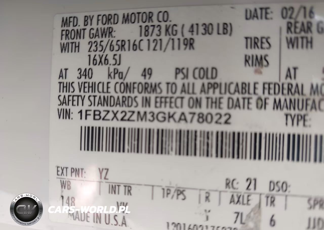 2016 Ford Transit-350 Xl VIN:1FBZX2ZM3GKA78022 - 9
