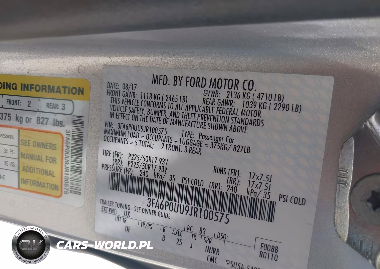 2018 Ford Fusion Hybrid S VIN:3FA6P0UU9JR100575 - 9