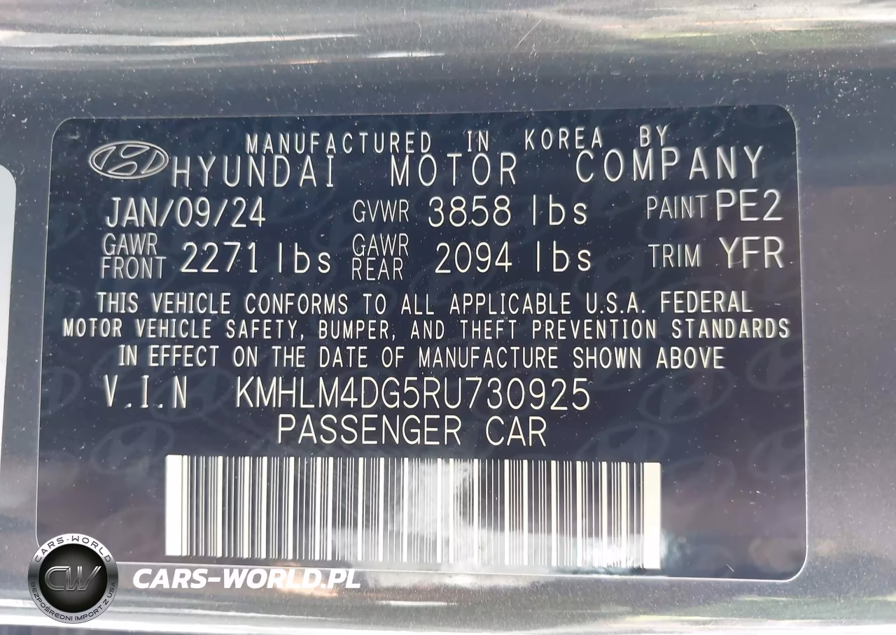 2024 Hyundai Elantra Sel VIN:KMHLM4DG5RU730925 - 9