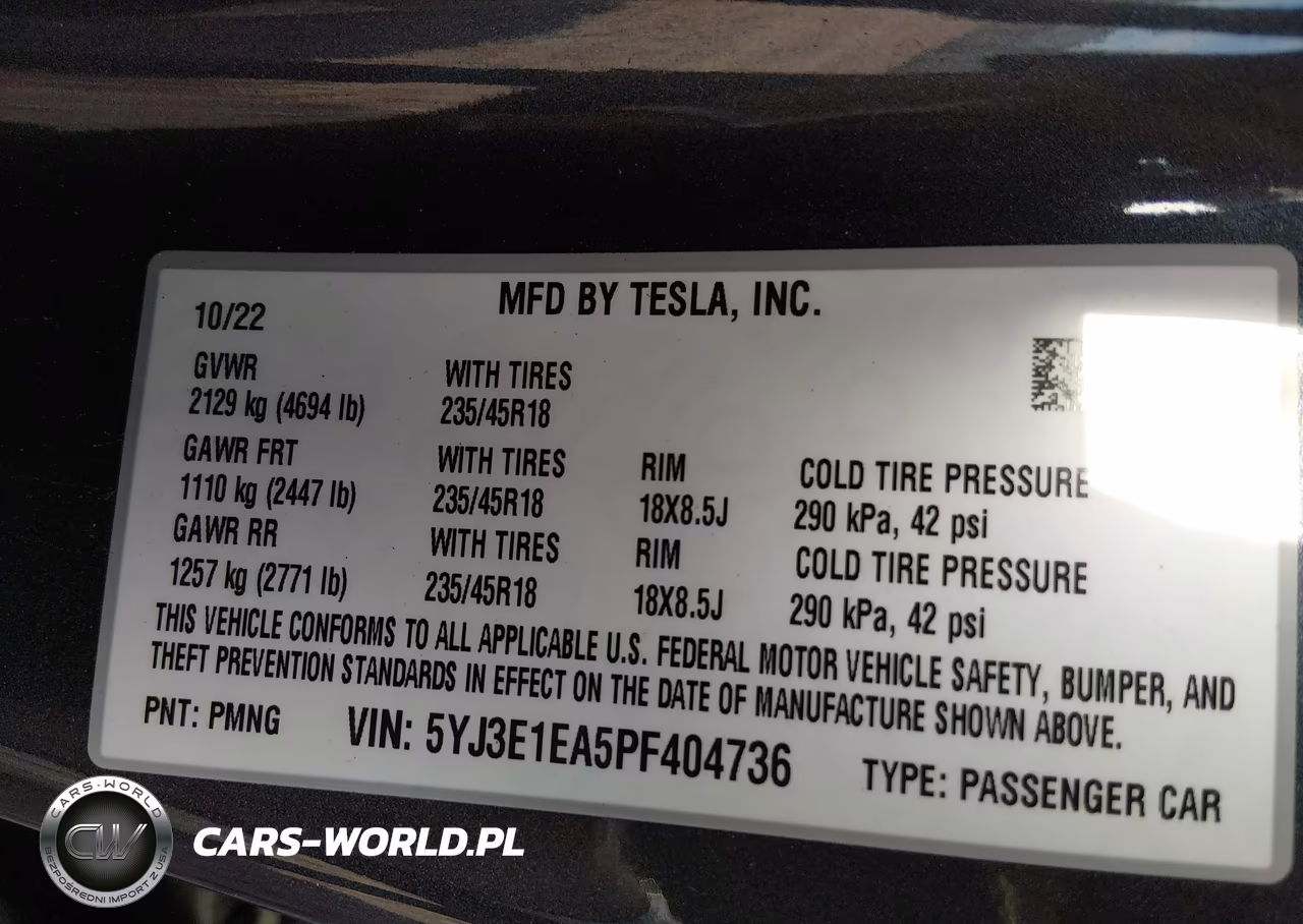 2023 Tesla Model 3 Rear-Wheel Drive VIN:5YJ3E1EA5PF404736 - 9