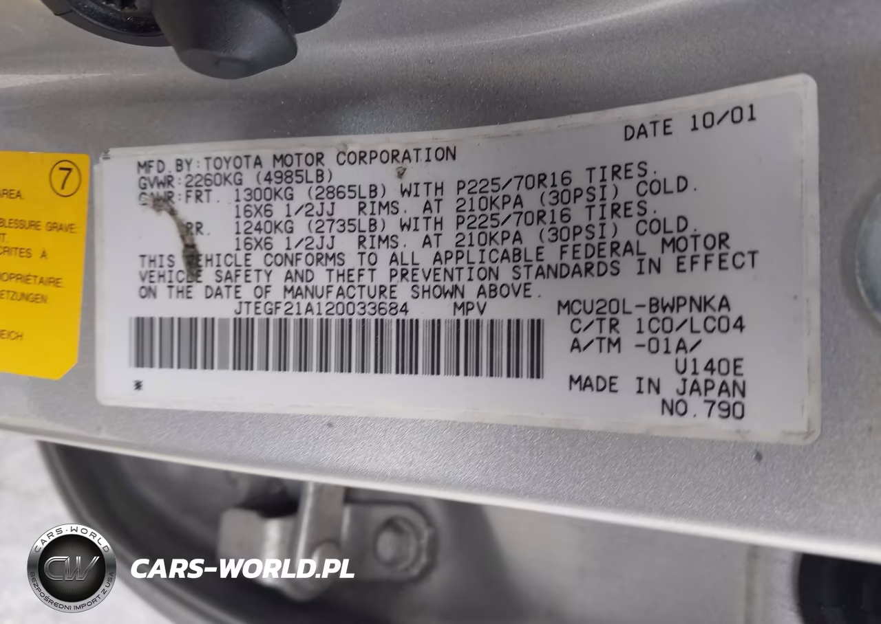 2002 Toyota Highlander Limited V6 VIN:JTEGF21A120033684 - 9