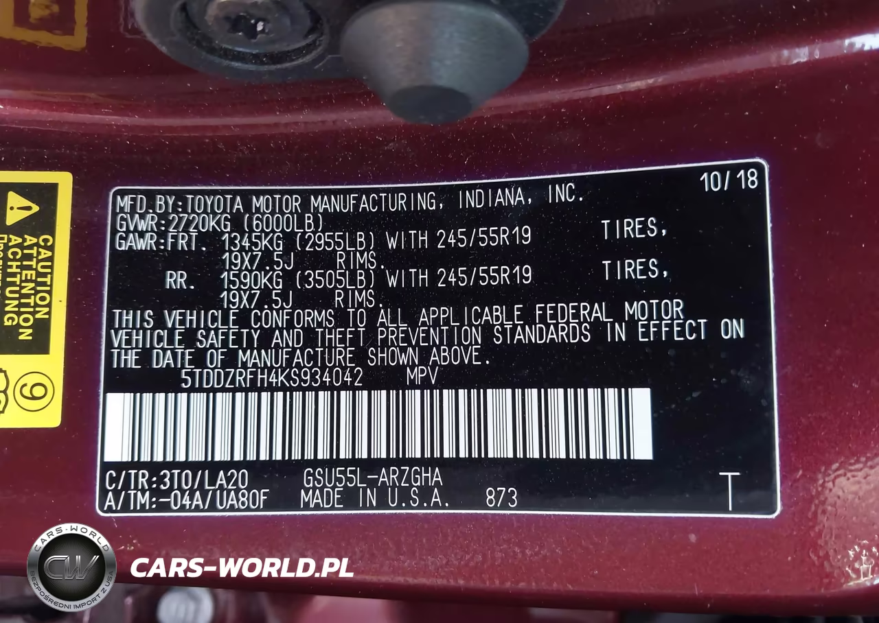2019 Toyota Highlander Limited Platinum VIN:5TDDZRFH4KS934042 - 9