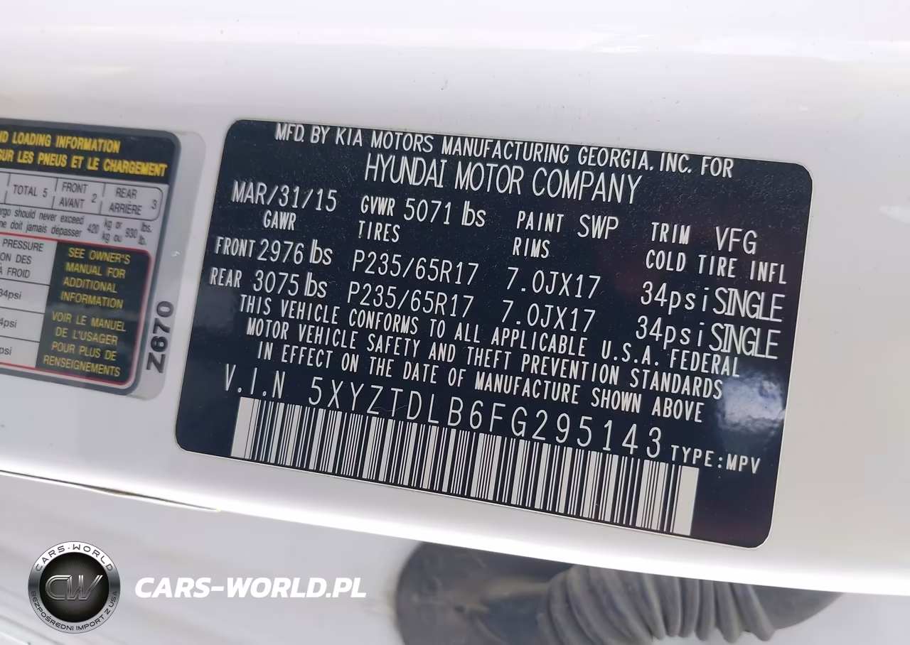 2015 Hyundai Santa Fe Sport 2.4L VIN:5XYZTDLB6FG295143 - 9