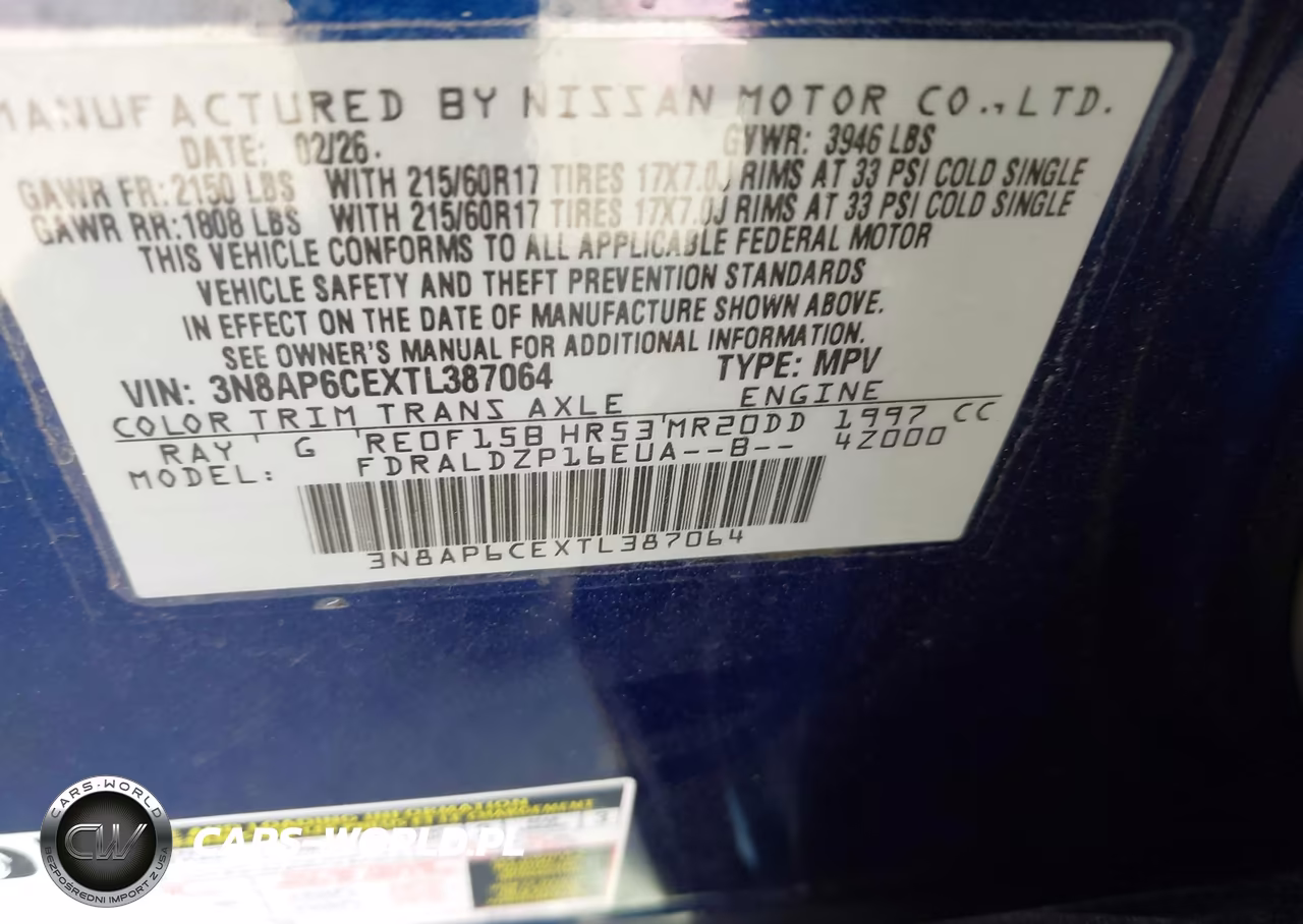 2026 Nissan Kicks Sv VIN:3N8AP6CEXTL387064 - 9