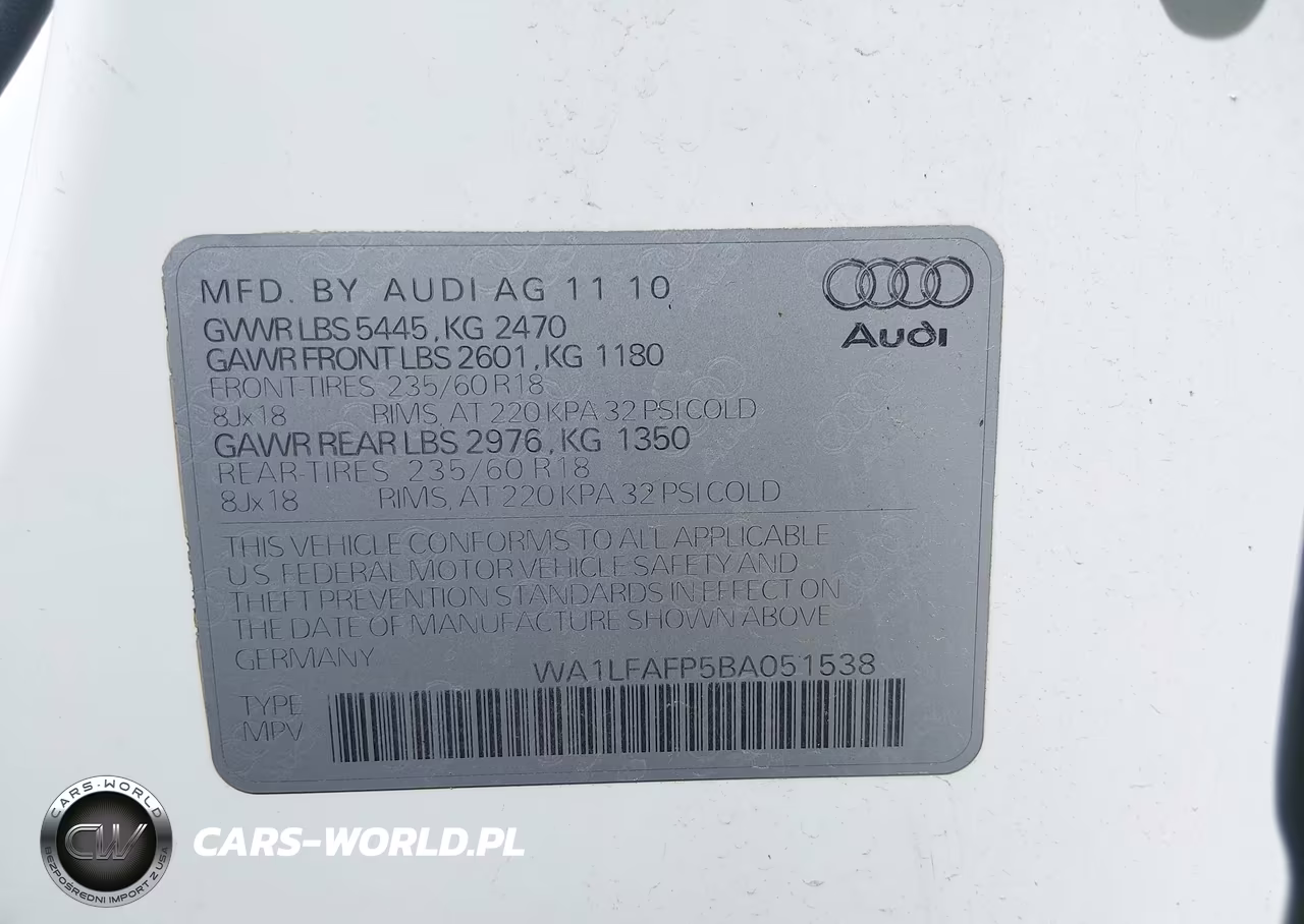 2011 Audi Q5 2.0T Premium VIN:WA1LFAFP5BA051538 - 9