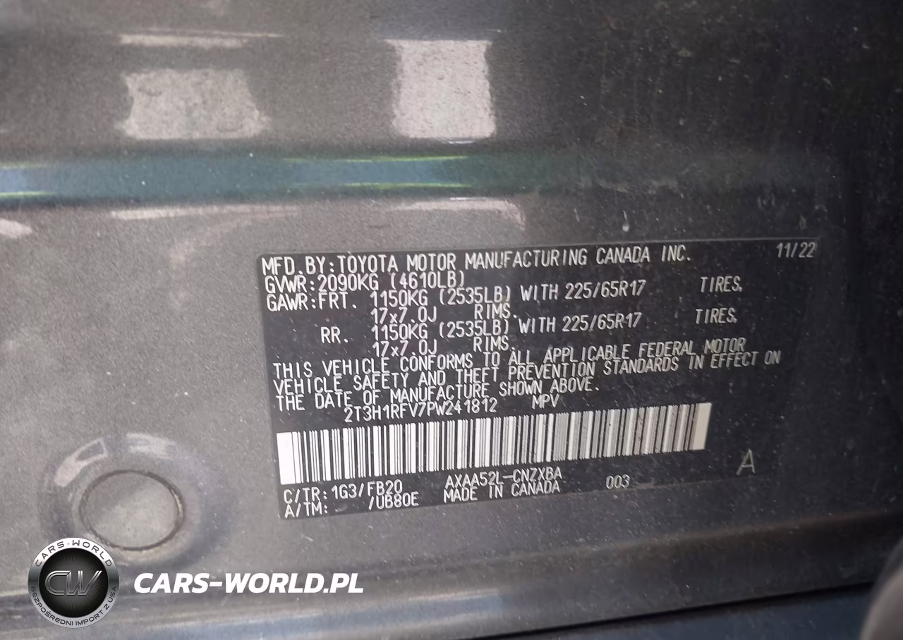 2023 Toyota Rav4 Le VIN:2T3H1RFV7PW241812 - 9
