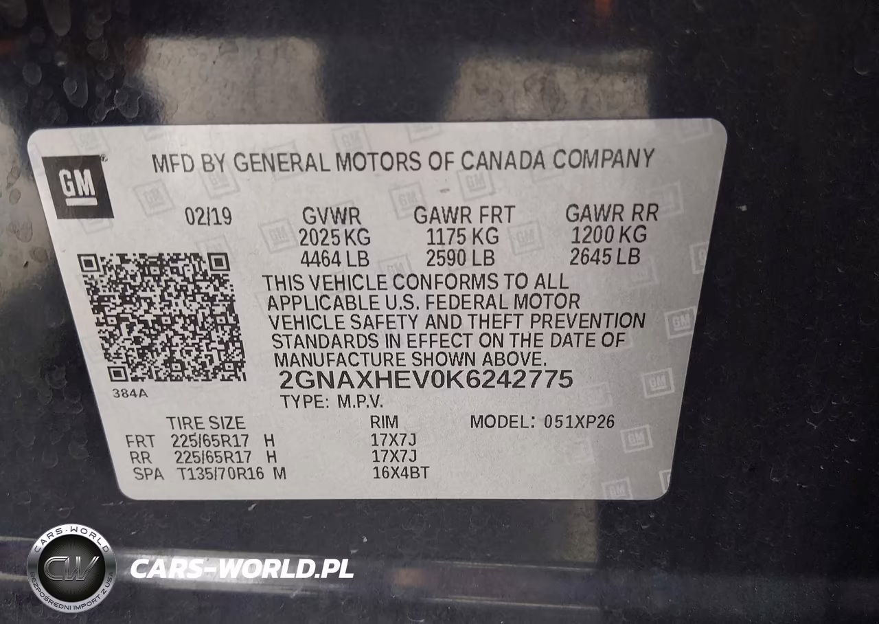 2019 Chevrolet Equinox Ls VIN:2GNAXHEV0K6242775 - 9