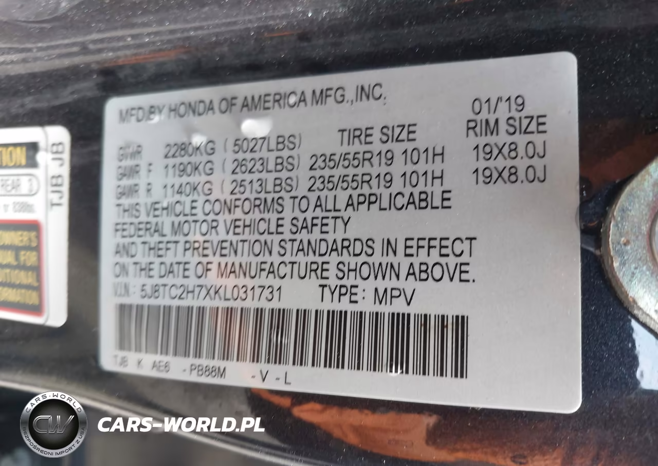 2019 Acura Rdx Advance Package VIN:5J8TC2H7XKL031731 - 9