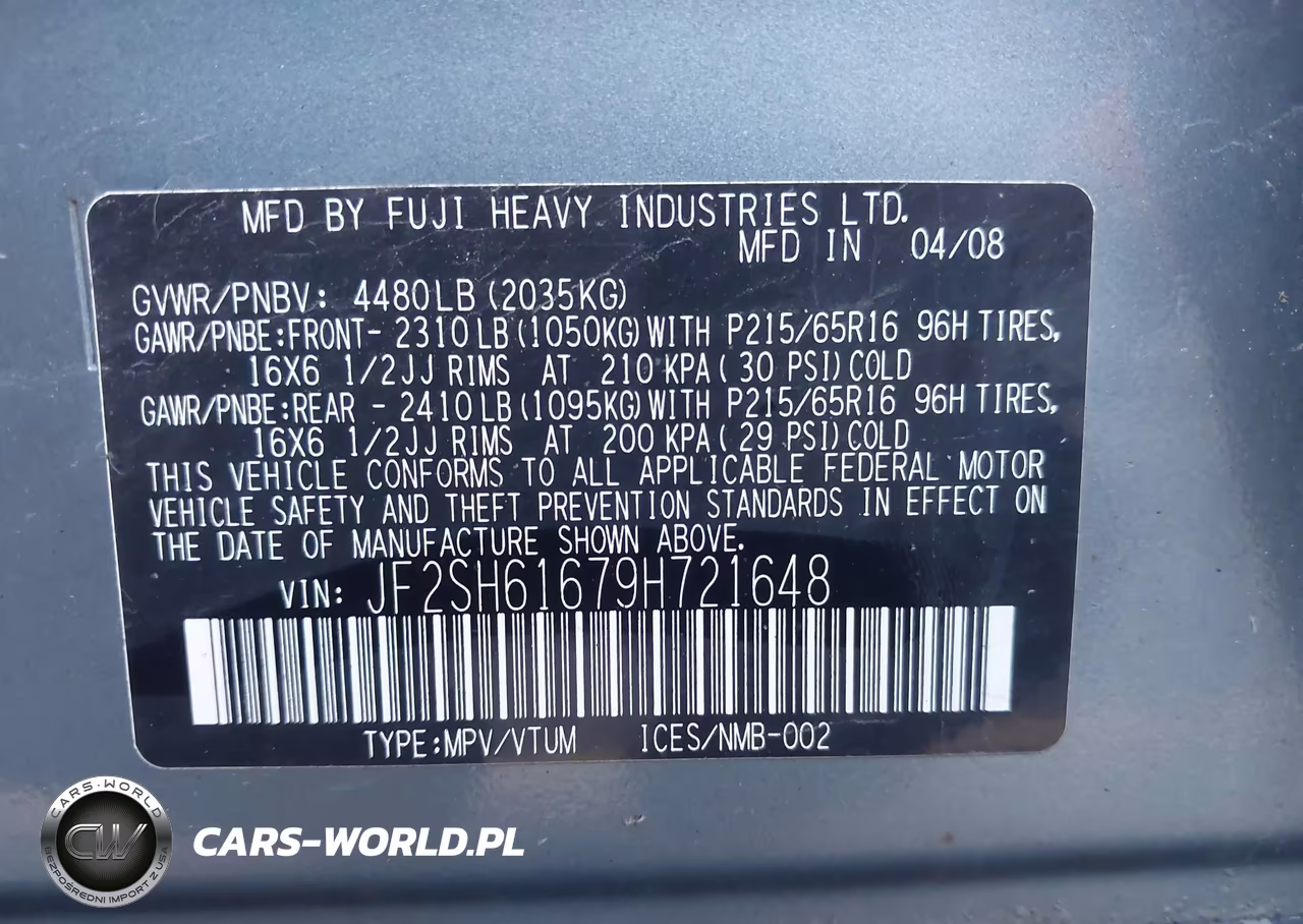 2009 Subaru Forester 2.5X VIN:JF2SH61679H721648 - 9