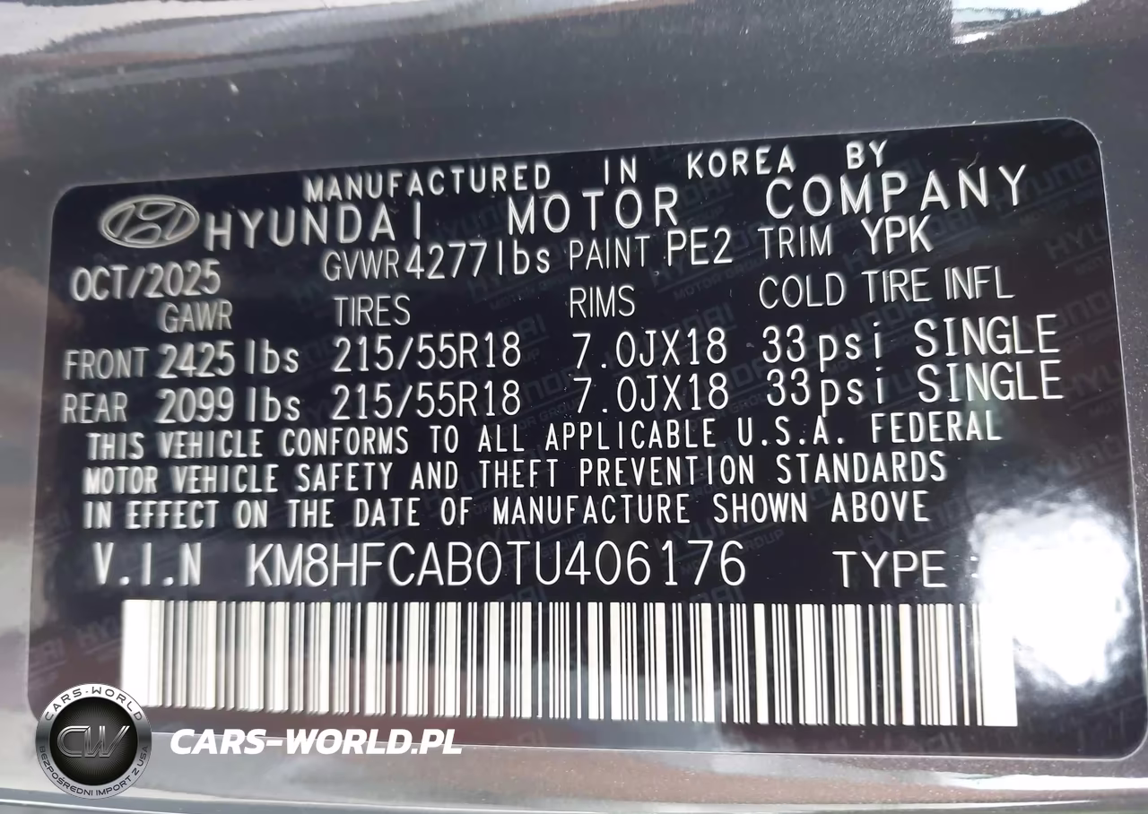 2026 Hyundai Kona Sel Sport VIN:KM8HFCAB0TU406176 - 9