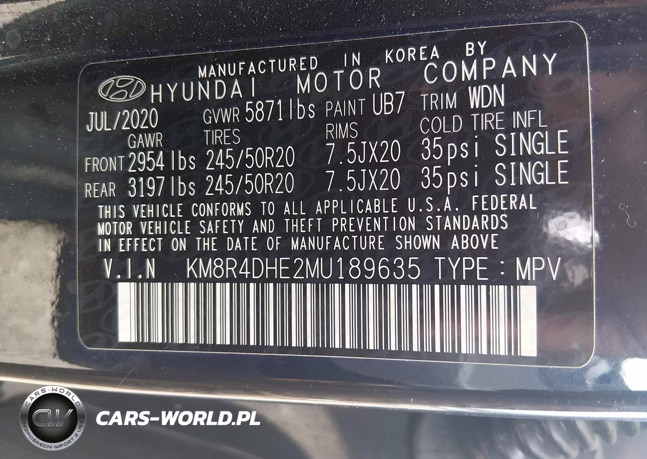 2021 Hyundai Palisade Sel VIN:KM8R4DHE2MU189635 - 9