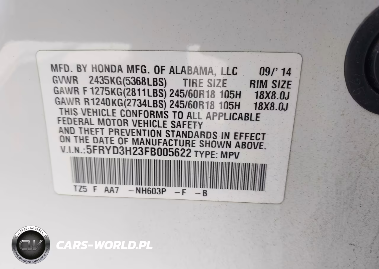 2015 Acura Mdx VIN:5FRYD3H23FB005622 - 9