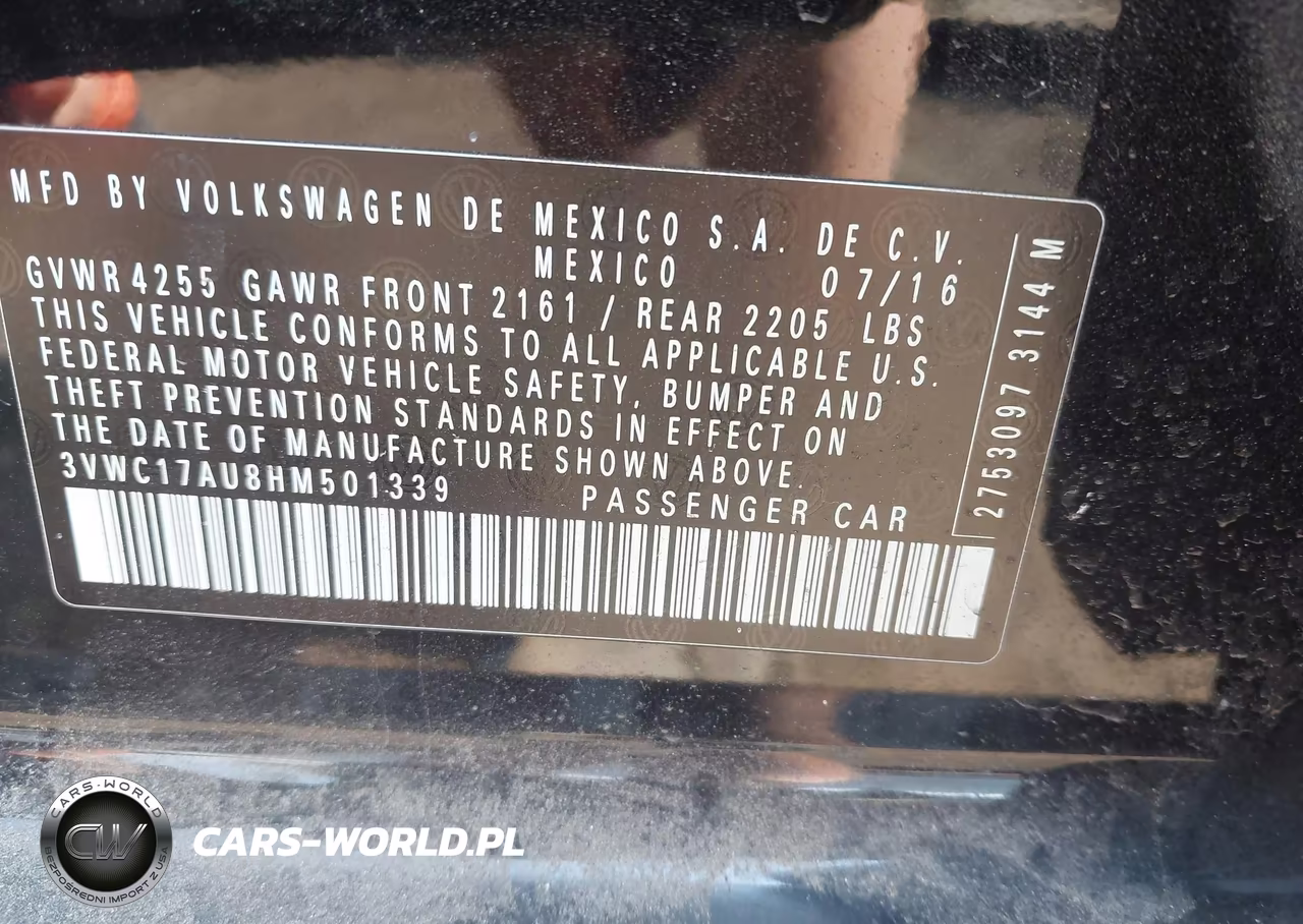 2017 Volkswagen Golf Sportwagen Tsi Se VIN:3VWC17AU8HM501339 - 9