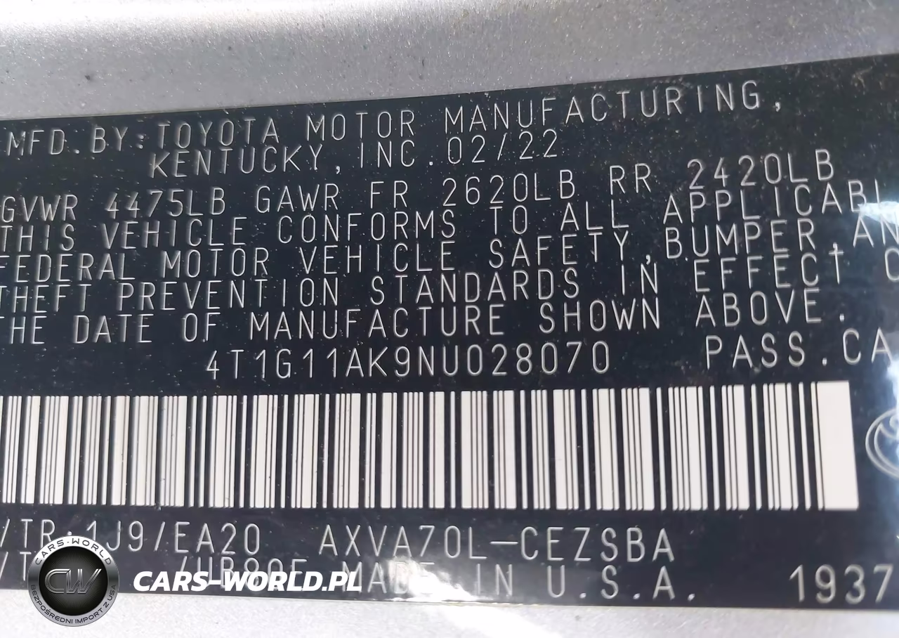 2022 Toyota Camry Se VIN:4T1G11AK9NU028070 - 9