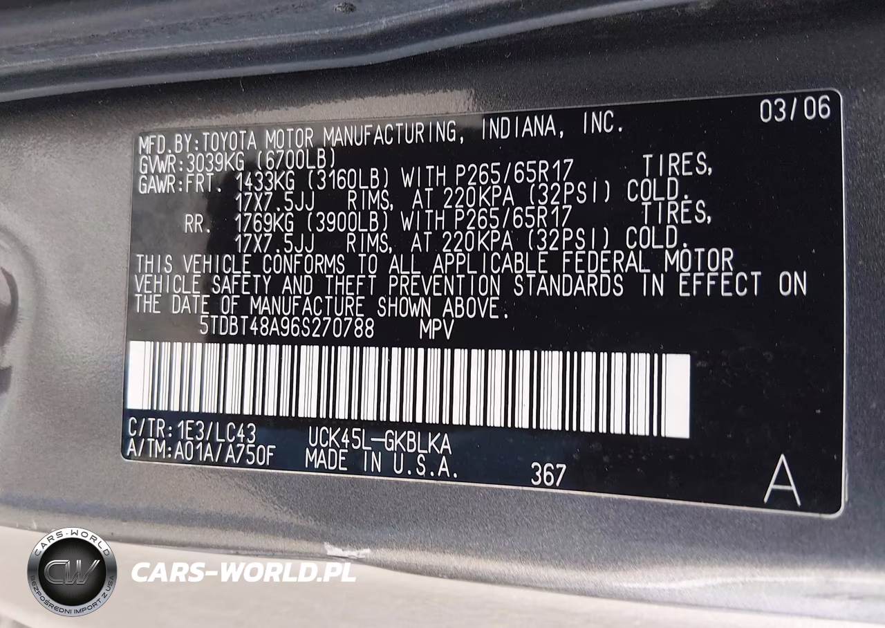 2006 Toyota Sequoia Limited V8 VIN:5TDBT48A96S270788 - 9