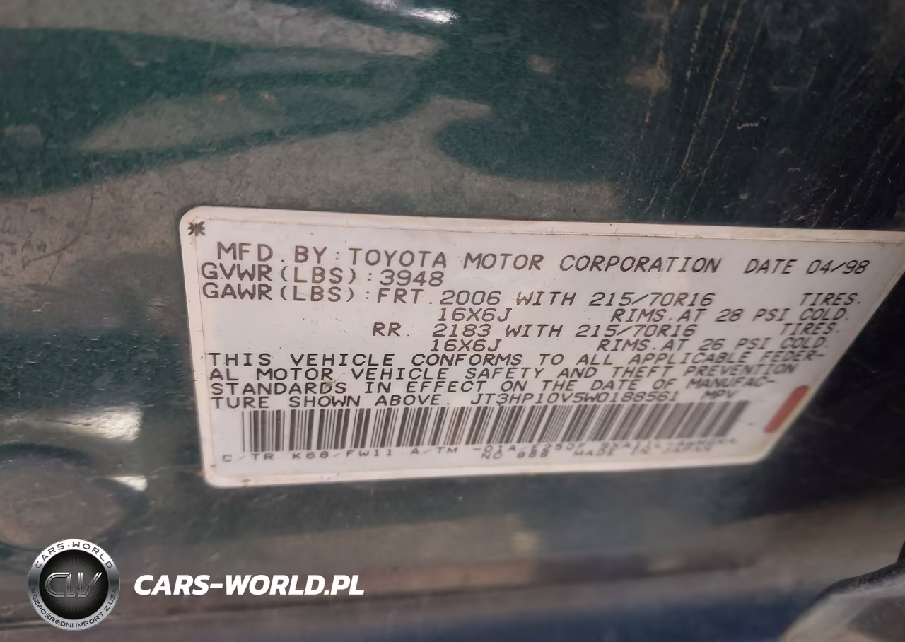 1998 Toyota Rav4 VIN:JT3HP10V5W0188561 - 9