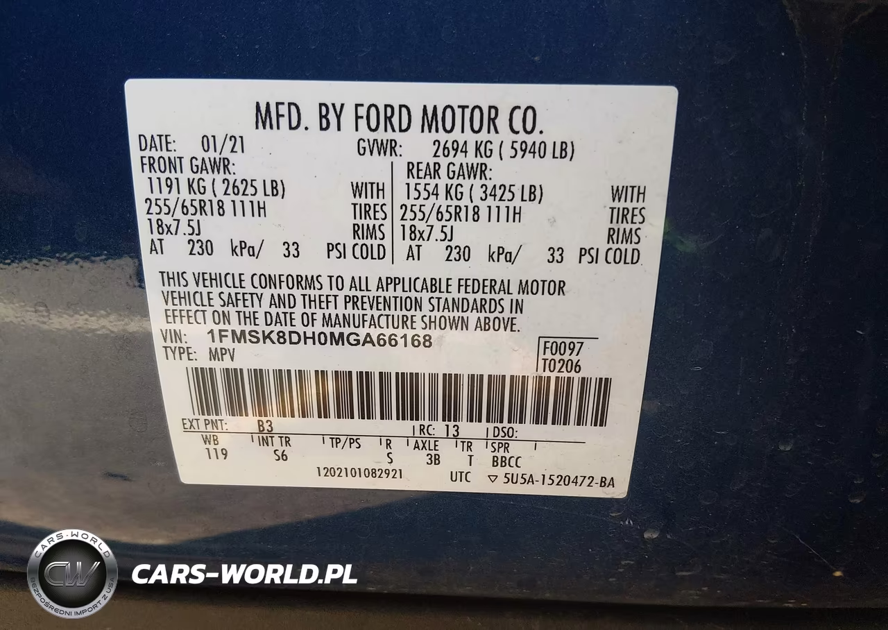 2021 Ford Explorer Xlt VIN:1FMSK8DH0MGA66168 - 9