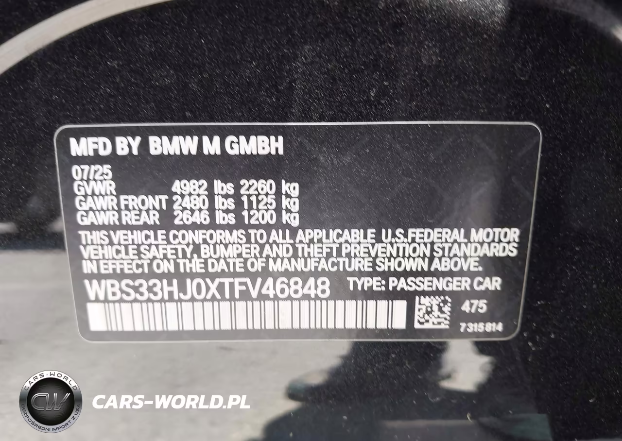 2026 BMW M3 Competition xDrive VIN:WBS33HJ0XTFV46848 - 9