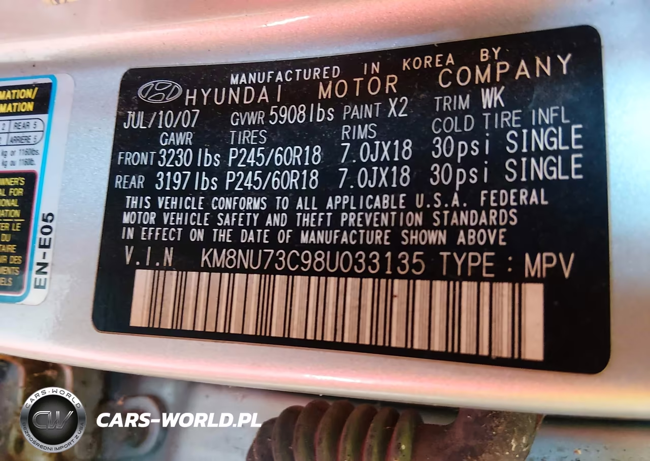 2008 Hyundai Veracruz Gls-Limited-Se VIN:KM8NU73C98U033135 - 9