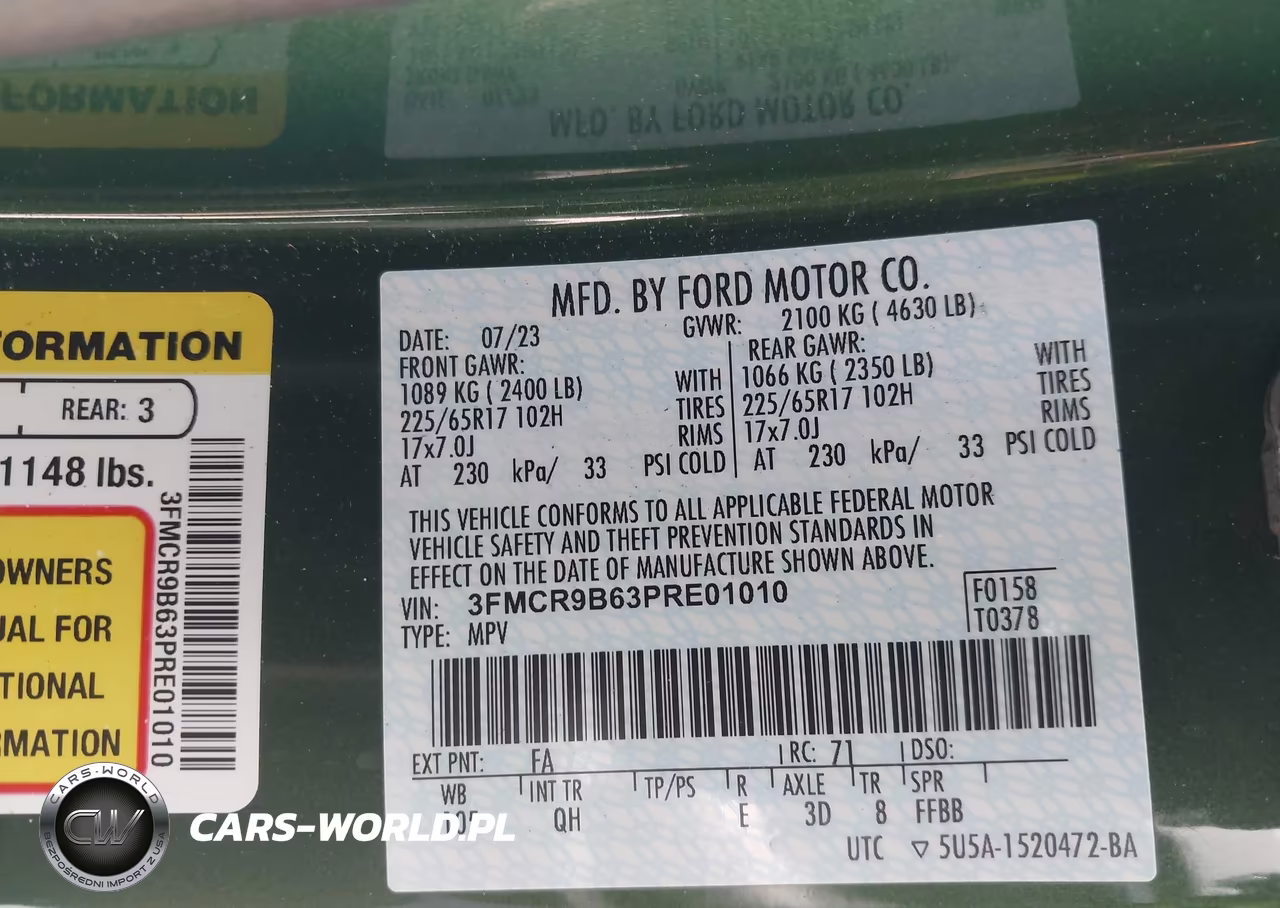 2023 Ford Bronco Sport Big Bend VIN:3FMCR9B63PRE01010 - 9