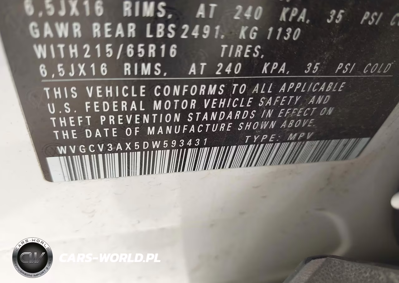 2013 Volkswagen Tiguan S VIN:WVGCV3AX5DW593431 - 9