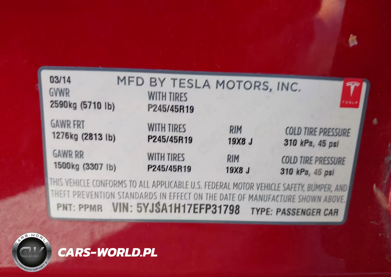 2014 Tesla Model S P85 VIN:5YJSA1H17EFP31798 - 9