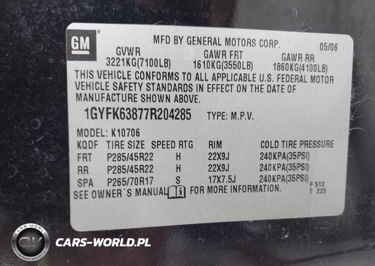 2007 Cadillac Escalade VIN:1GYFK63877R204285 - 9
