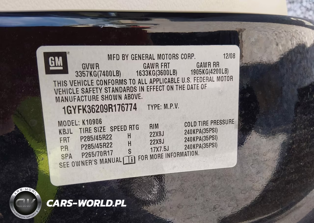 2009 Cadillac Escalade Esv Platinum Edition VIN:1GYFK36209R176774 - 9