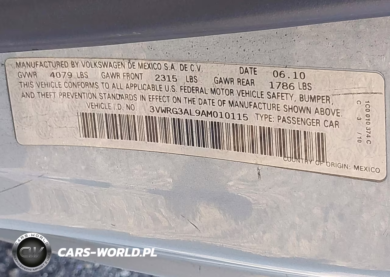 2010 Volkswagen New Beetle 2.5L VIN:3VWRG3AL9AM010115 - 9