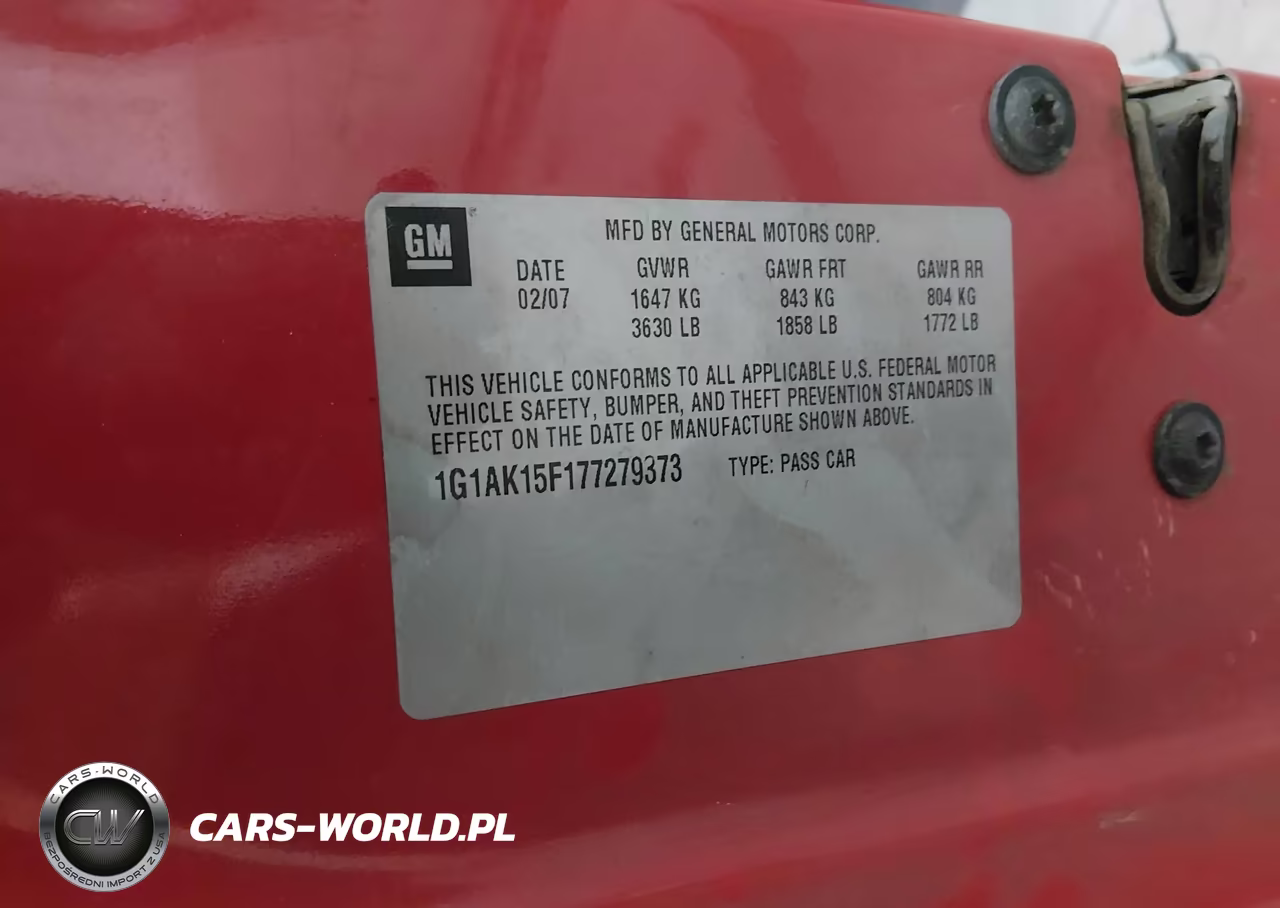 2007 Chevrolet Cobalt Ls VIN:1G1AK15F177279373 - 9