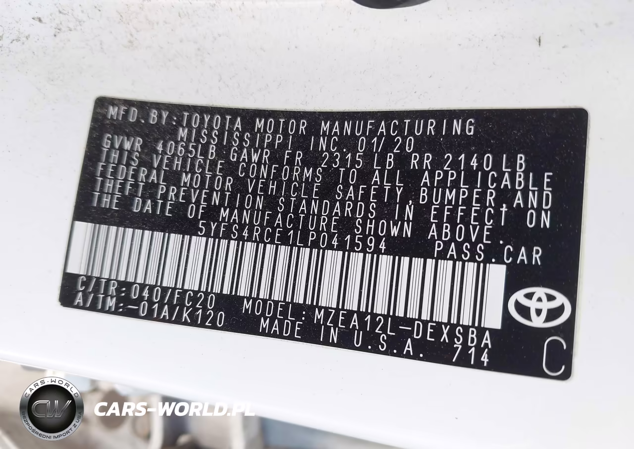 2020 Toyota Corolla Se VIN:5YFS4RCE1LP041594 - 9