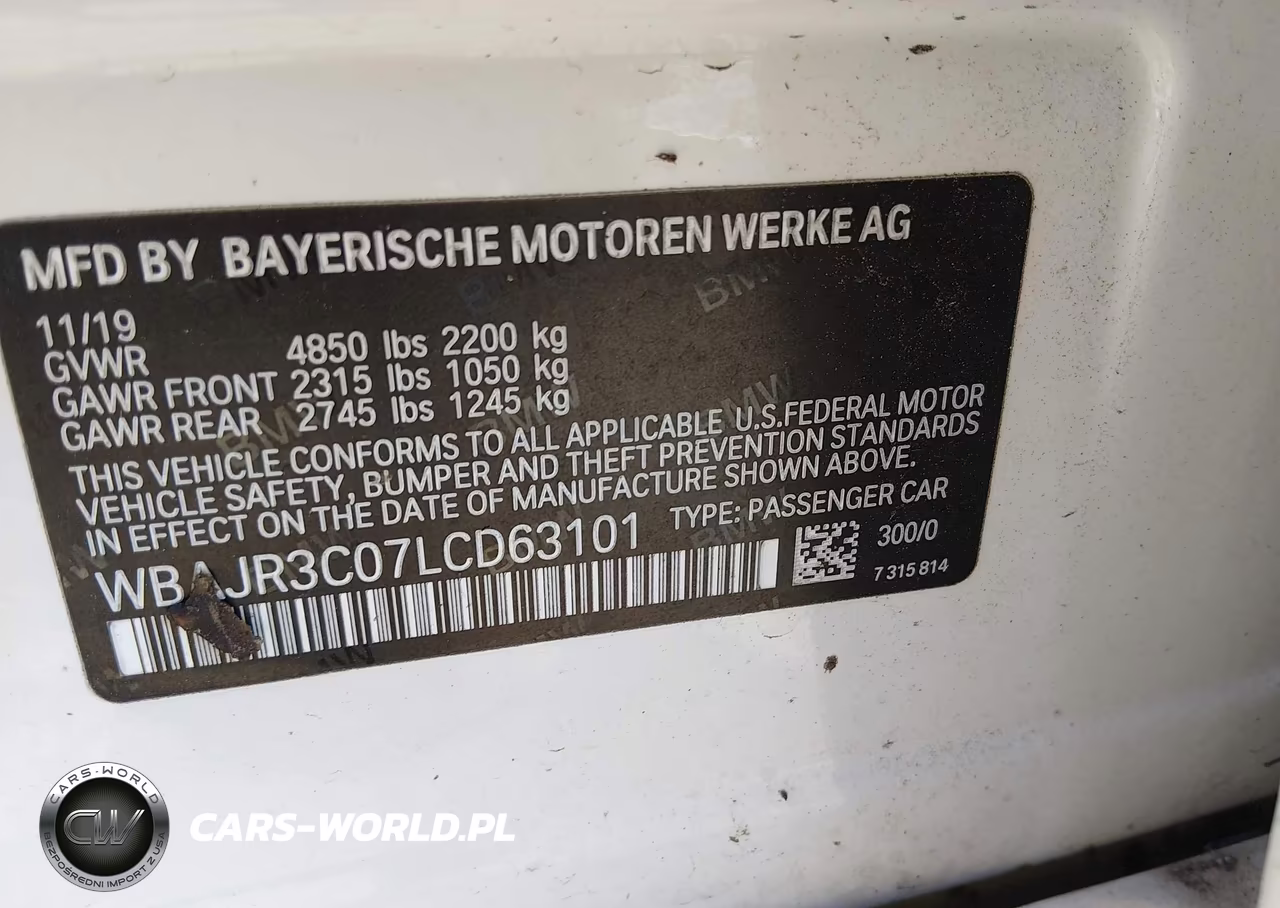 2020 BMW 530I VIN:WBAJR3C07LCD63101 - 9