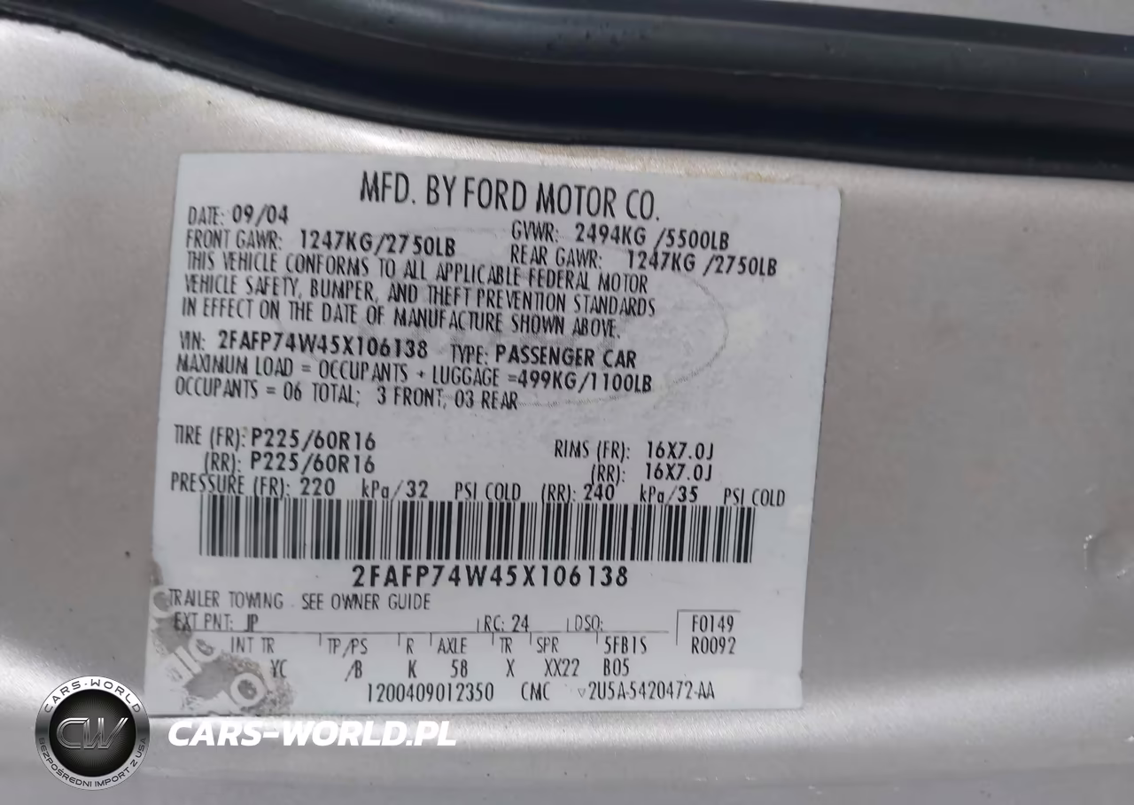 2005 Ford Crown Victoria Lx-Lx Sport VIN:2FAFP74W45X106138 - 9