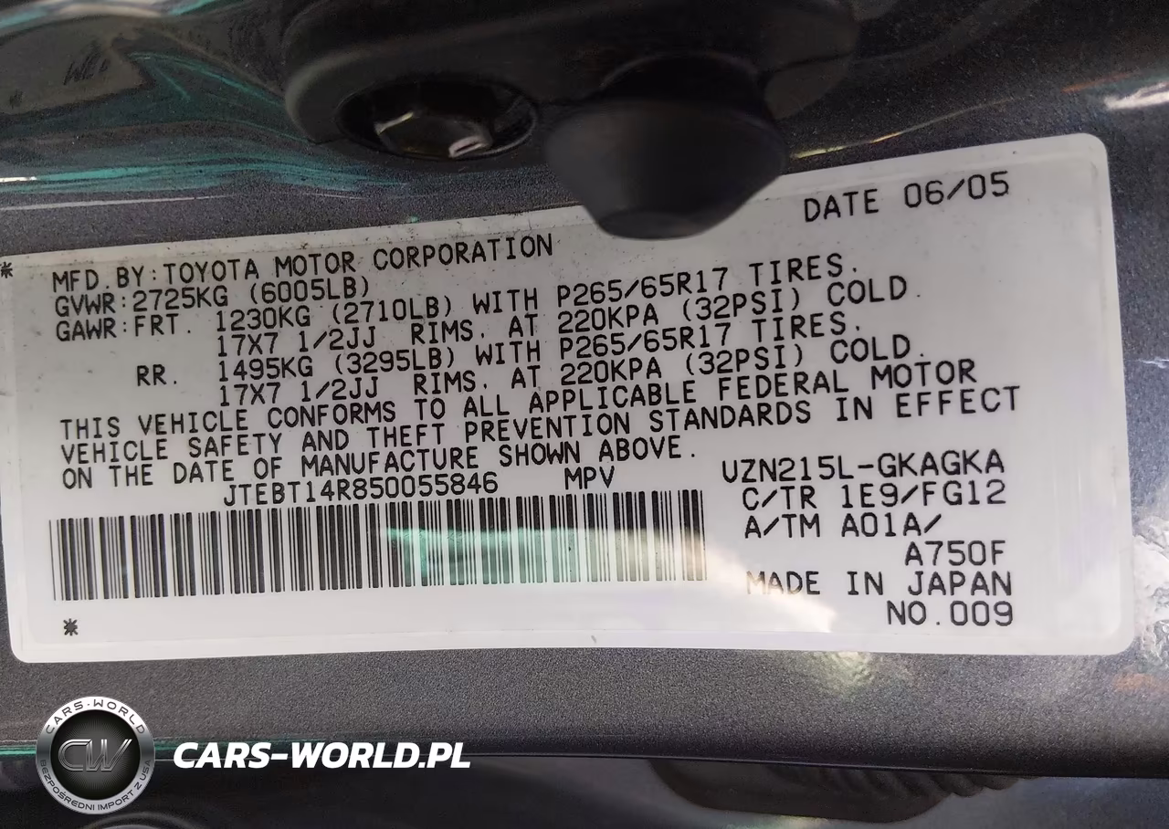 2005 Toyota 4Runner Sr5 V8 VIN:JTEBT14R850055846 - 9