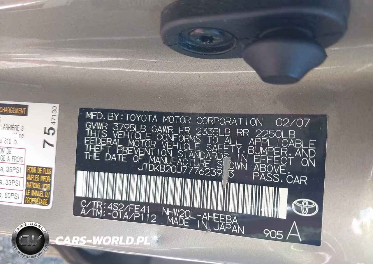 2007 Toyota Prius VIN:JTDKB20U777623943 - 9