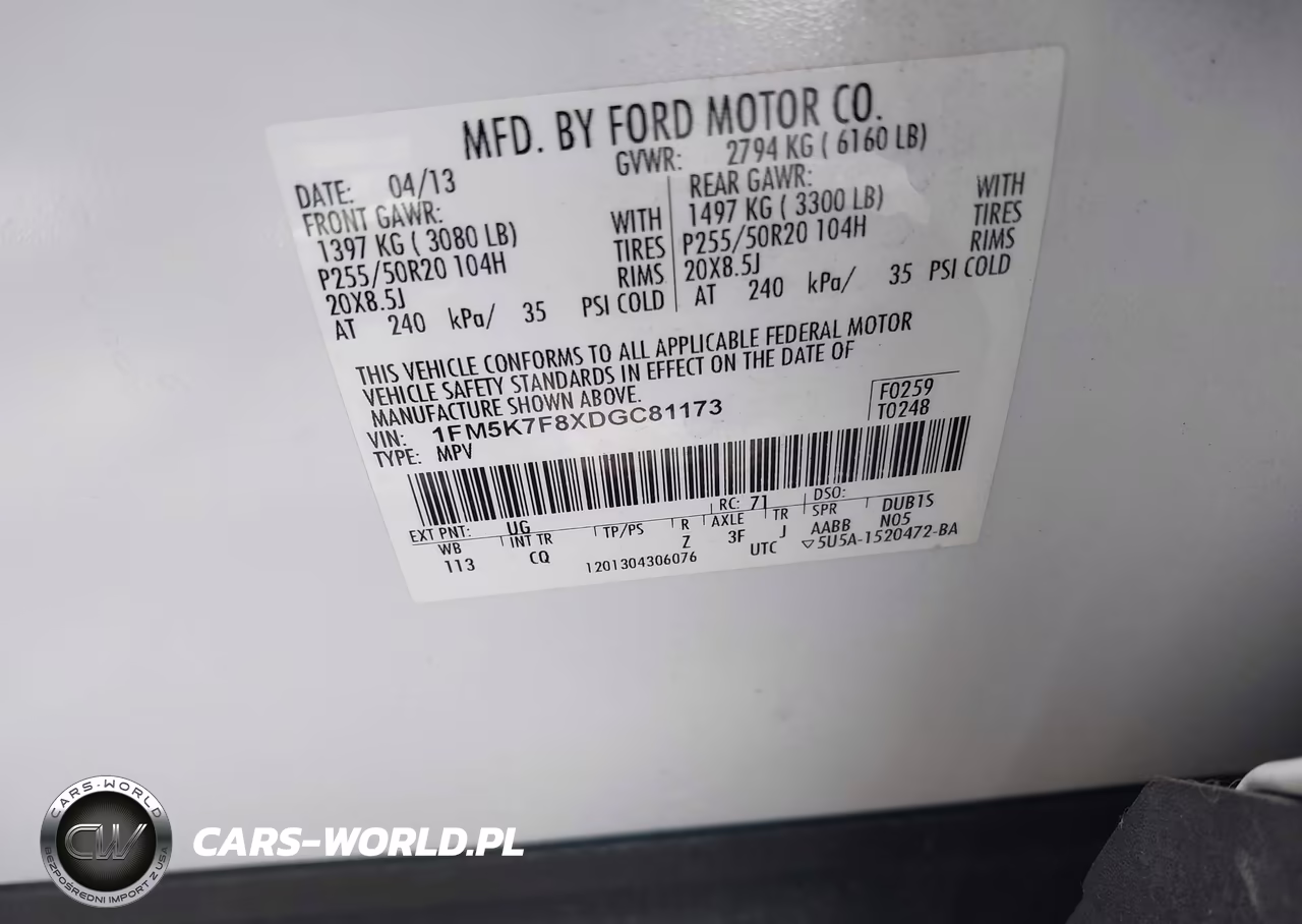 2013 Ford Explorer Limited VIN:1FM5K7F8XDGC81173 - 9