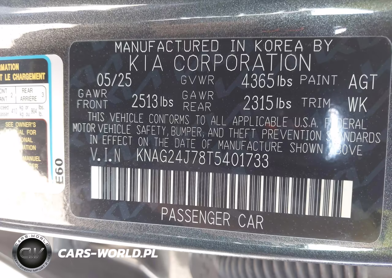 2026 Kia K5 Lxs Fwd VIN:KNAG24J78T5401733 - 9