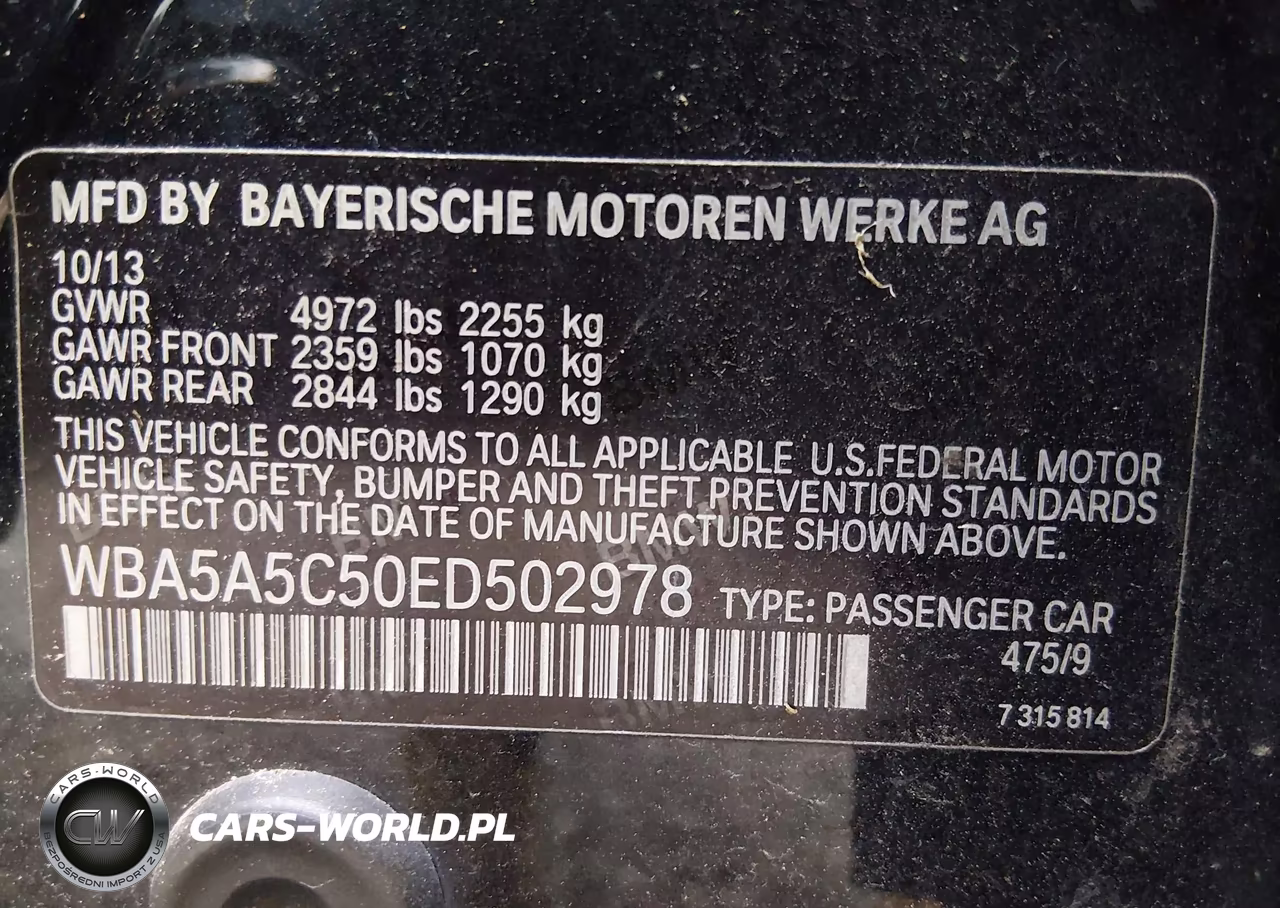 2014 BMW 528I VIN:WBA5A5C50ED502978 - 9