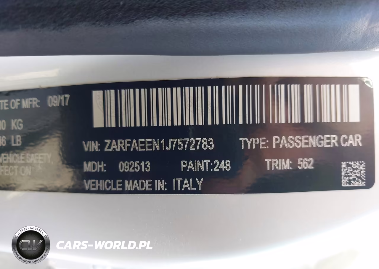 2018 Alfa Romeo Giulia Ti Lusso Awd VIN:ZARFAEEN1J7572783 - 9
