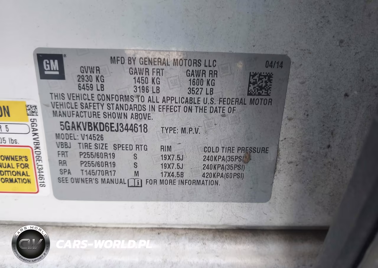 2014 Buick Enclave Leather VIN:5GAKVBKD6EJ344618 - 9
