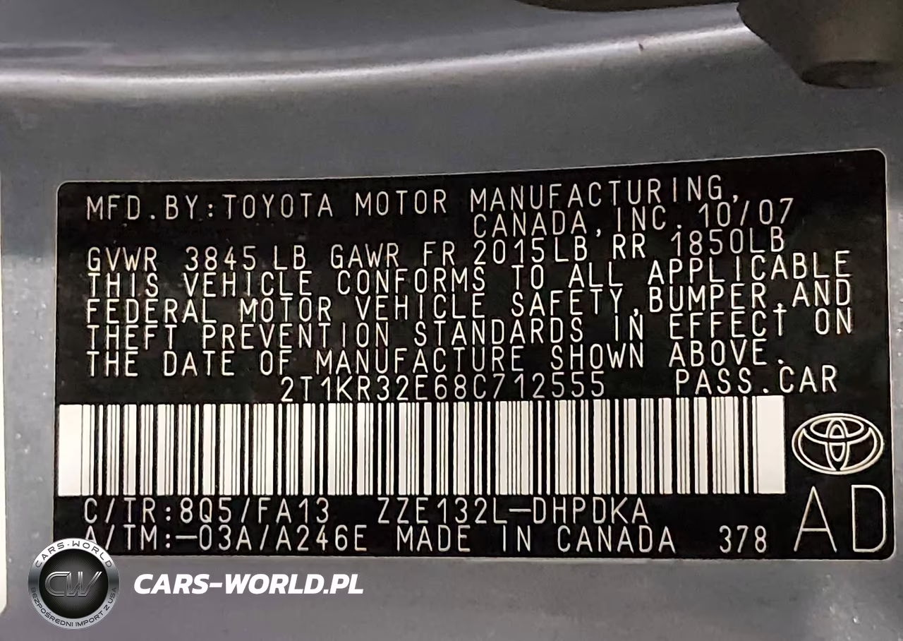 2008 Toyota Matrix Std VIN:2T1KR32E68C712555 - 9