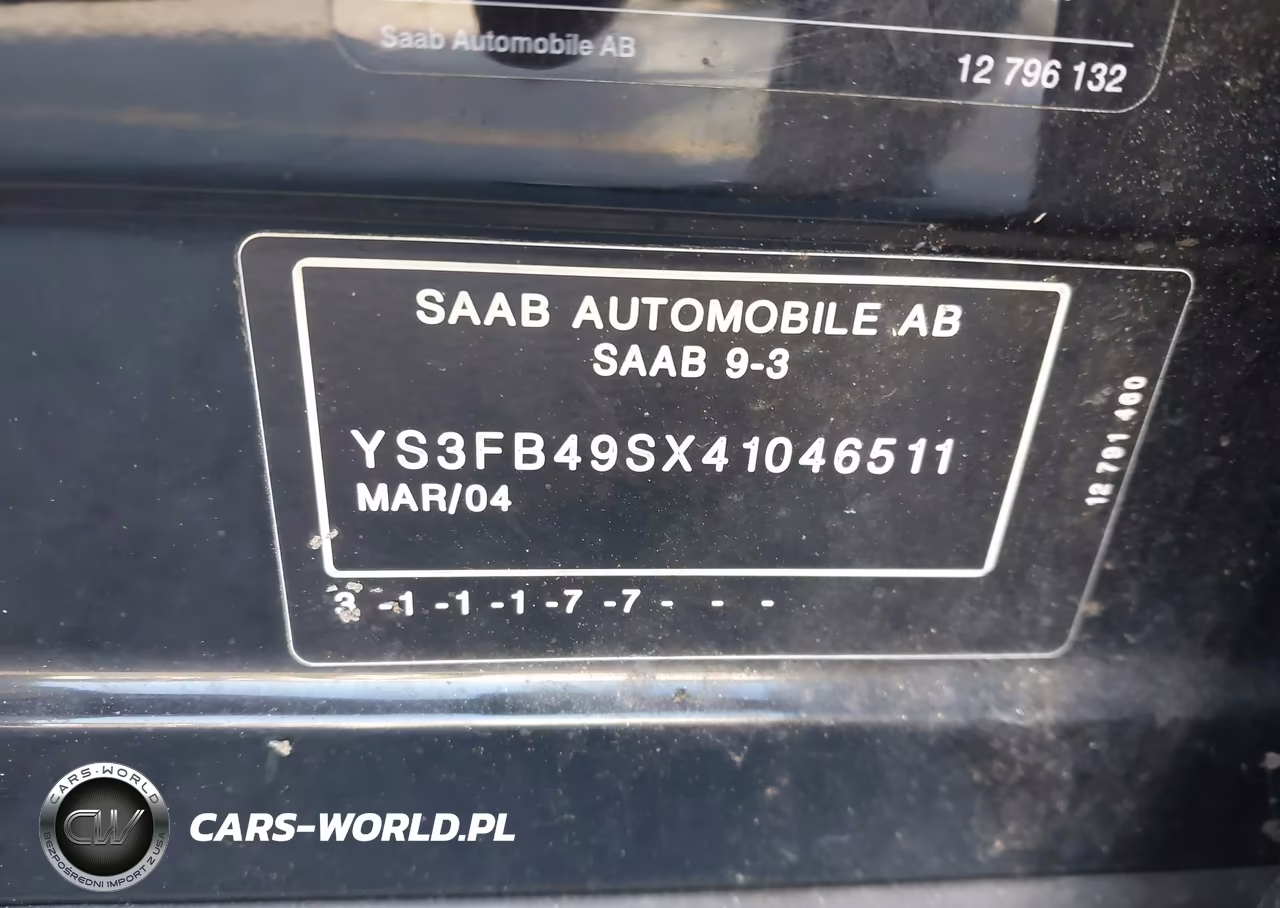 2004 Saab 9-3 Linear VIN:YS3FB49SX41046511 - 9